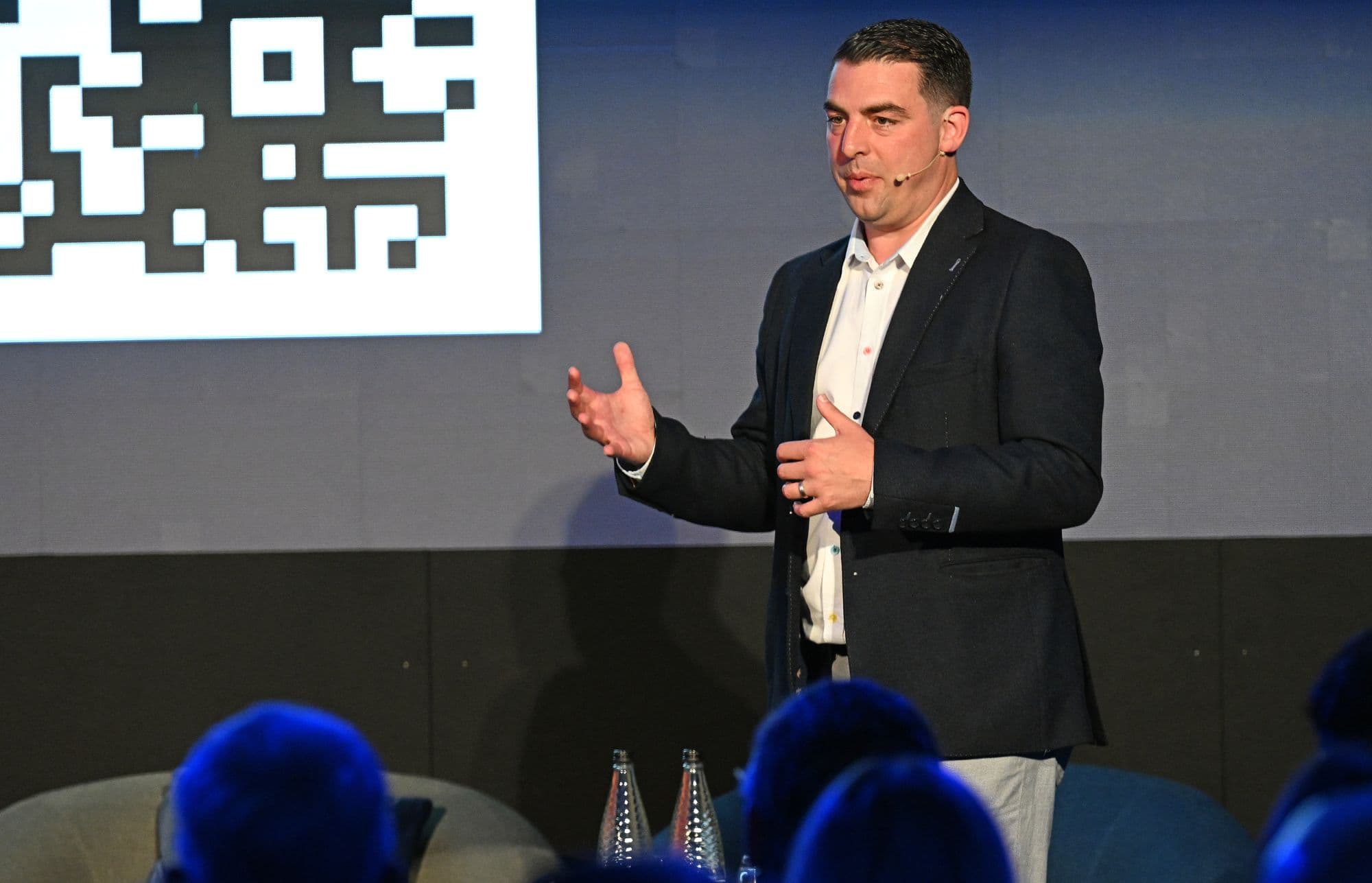 Adam Day presenting to audience